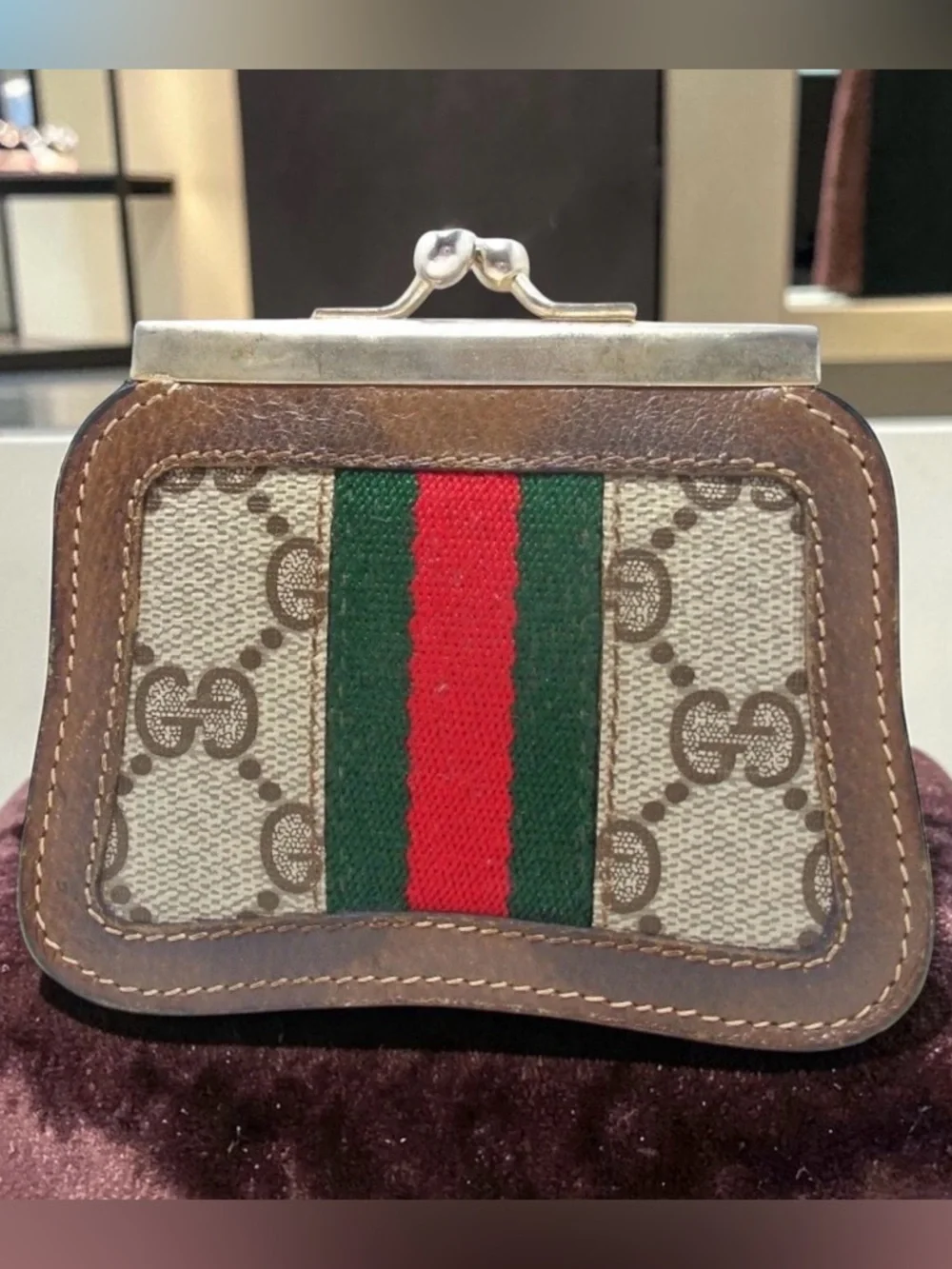 GUCCI Accessory Collection Vintage Sherry Line Kisslock Coin Purse 😍❤️ - Picture 14 of 16